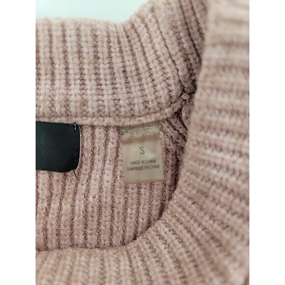 Tahari Womenβs Mauve Pink Ribbed Knit Crewneck Sweater Long Sleeve Soft Small - Picture 4 of 6